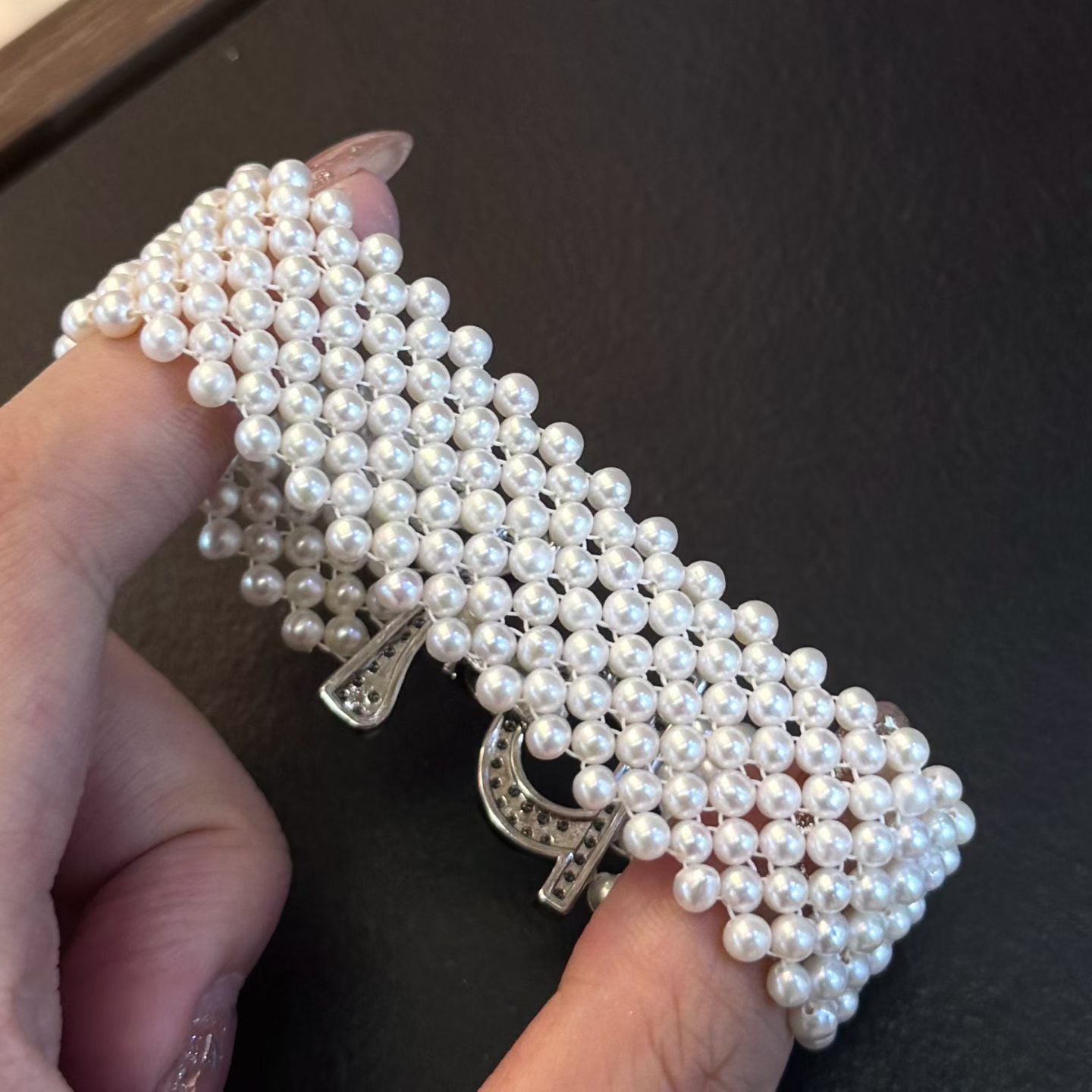 Handwoven Pearl Bracelet (Upgraded Version) | 3–4mm Genuine Freshwater Pearls | 14K White Gold Filled | Easy Buckle | Free Custom Length