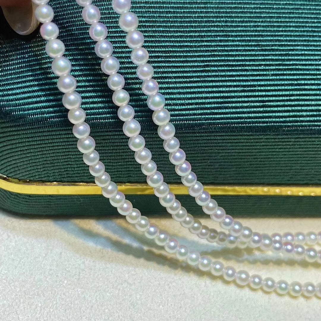 Delicate Japanese Akoya Pearl Necklace | 18K Gold | Pearls 2.5–3.0mm