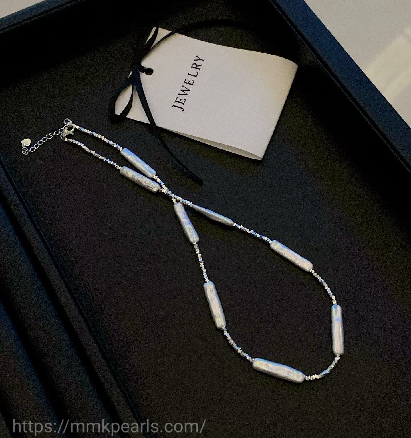 Long-Form Baroque Pearl Necklace – Artisan Silver Design | Sterling Silver (48cm + 5cm Extension)