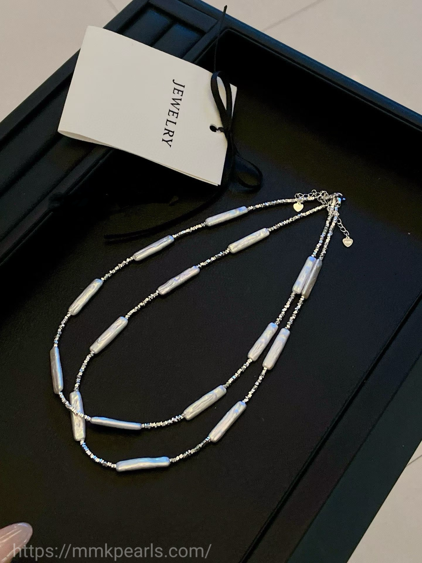 Long-Form Baroque Pearl Necklace – Artisan Silver Design | Sterling Silver (48cm + 5cm Extension)