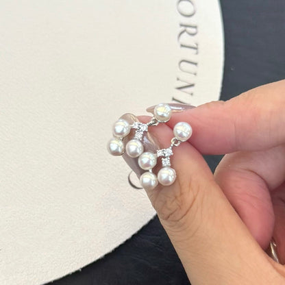 Baby Grape Inspired Pearl Stud Earrings | 4–5mm Genuine Freshwater Pearls | 14K White Gold Filled | Elegant Cluster Design