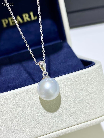 MMK Classic Pearl Pendant Necklace | 10-11mm AAA Pearl | 18K Gold / 925 Sterling Silver Chain | Timeless Jewelry Gift for Women