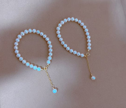 Classic Pearl Bracelet | 6–7mm Natural Freshwater Pearls | 14K Gold-Filled Clasp | Minimalist & Versatile Everyday Jewelry for Women