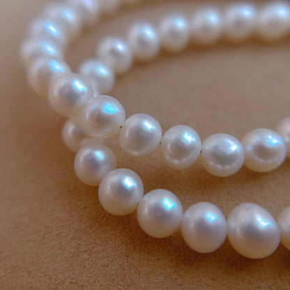 Classic Pearl Bracelet | 6–7mm Natural Freshwater Pearls | 14K Gold-Filled Clasp | Minimalist & Versatile Everyday Jewelry for Women