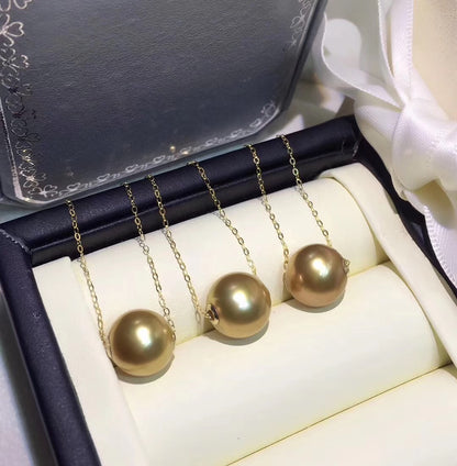 Southsea Golden Pearl Necklace | 18K Gold 11-12mm
