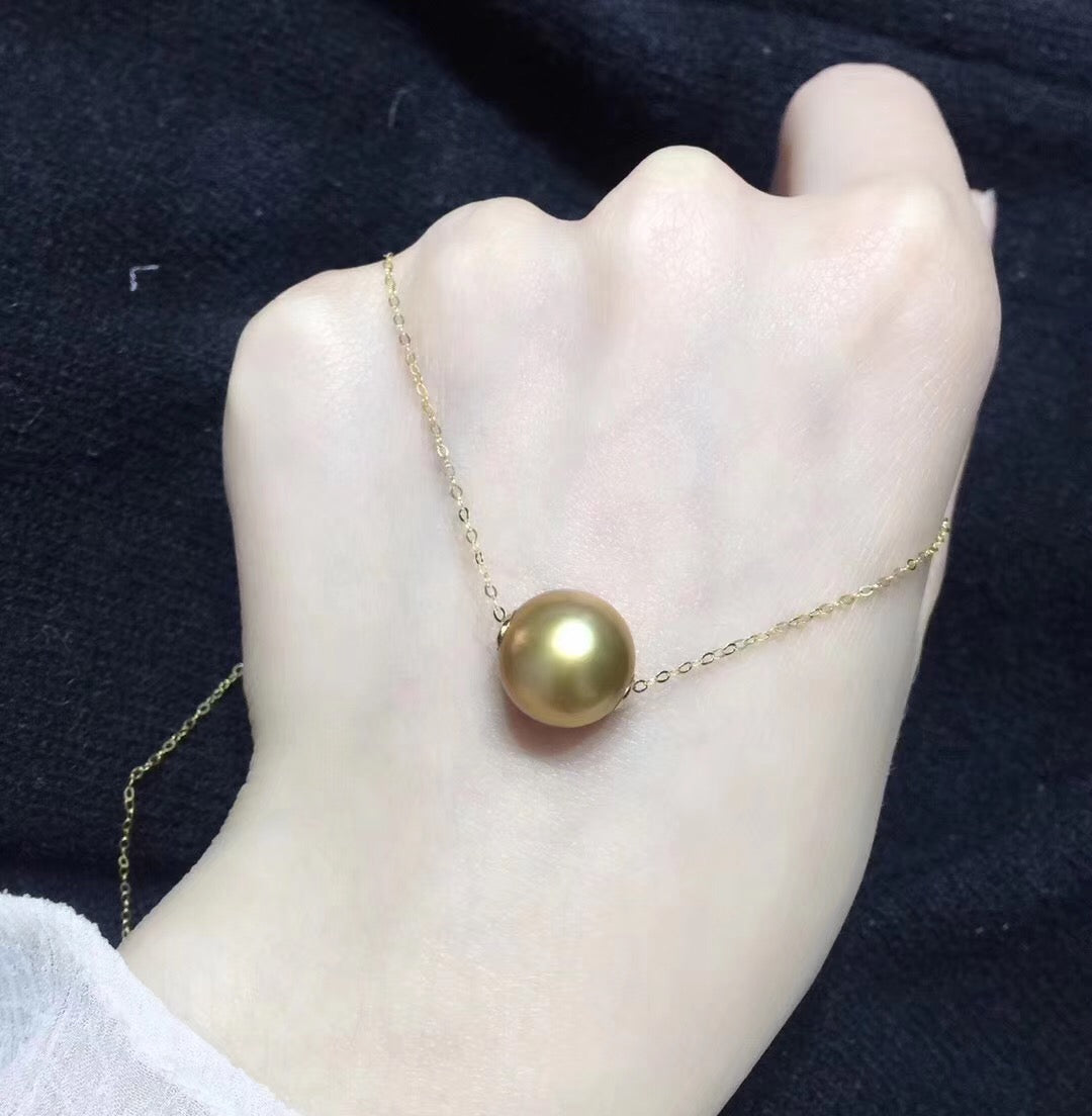 Southsea Golden Pearl Necklace | 18K Gold 11-12mm