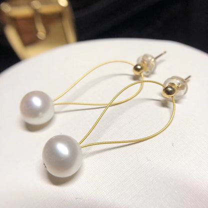Luna Simplest Series Pearl Necklace & Earrings | 14K Gold Filled