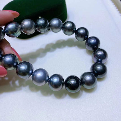 AAAAA Luxury Natural Multicolor Tahitian Pearl Necklace – 12–15mm