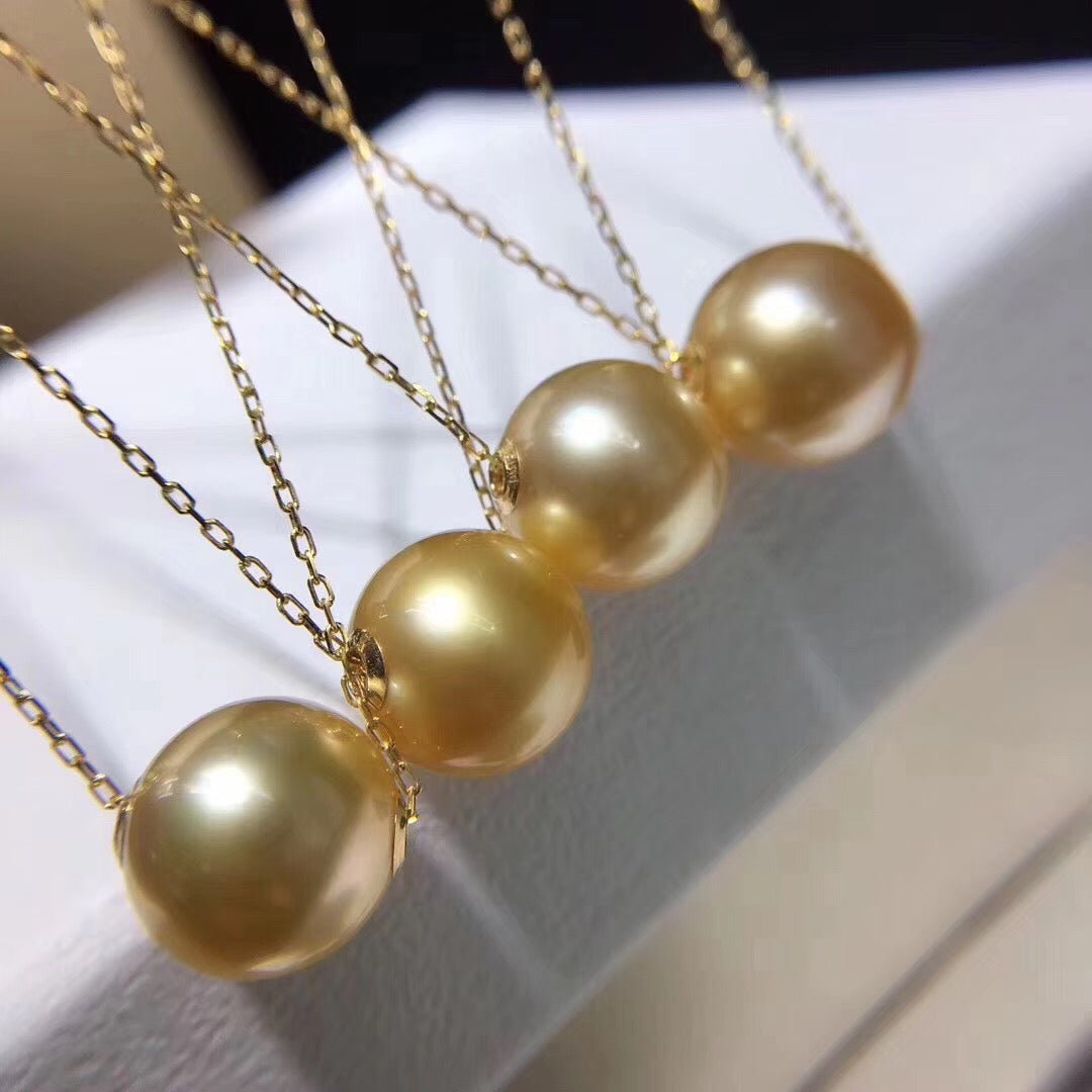 Southsea Golden Pearl Necklace | 18K Gold 11-12mm