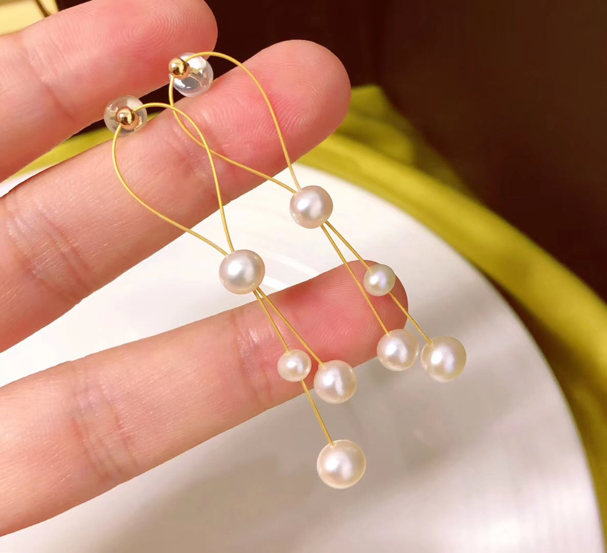 Luna Duo Pearl Set – 2-Pearl Necklace & Single Drop Earrings | 14K Gold Filled