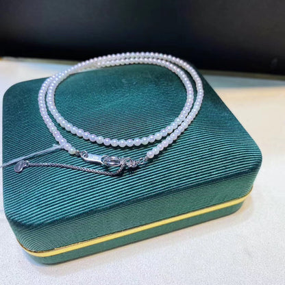 Delicate Japanese Akoya Pearl Necklace | 18K Gold | Pearls 2.5–3.0mm