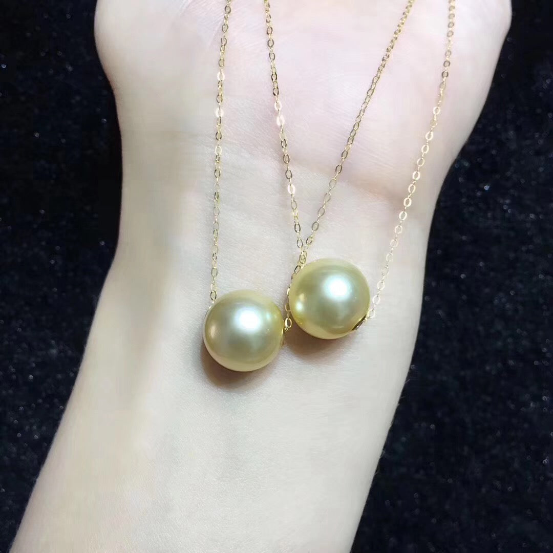 Southsea Golden Pearl Necklace | 18K Gold 11-12mm
