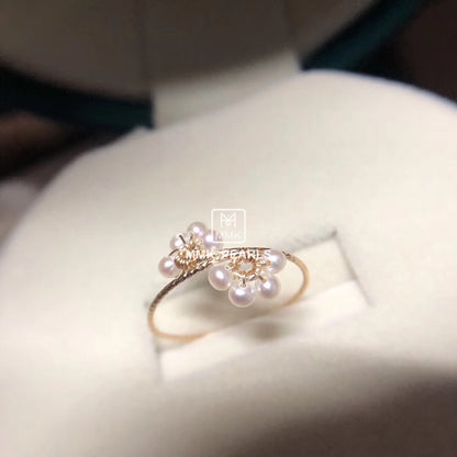 Plum Blossom Pearl Ring | 14K Gold Filled