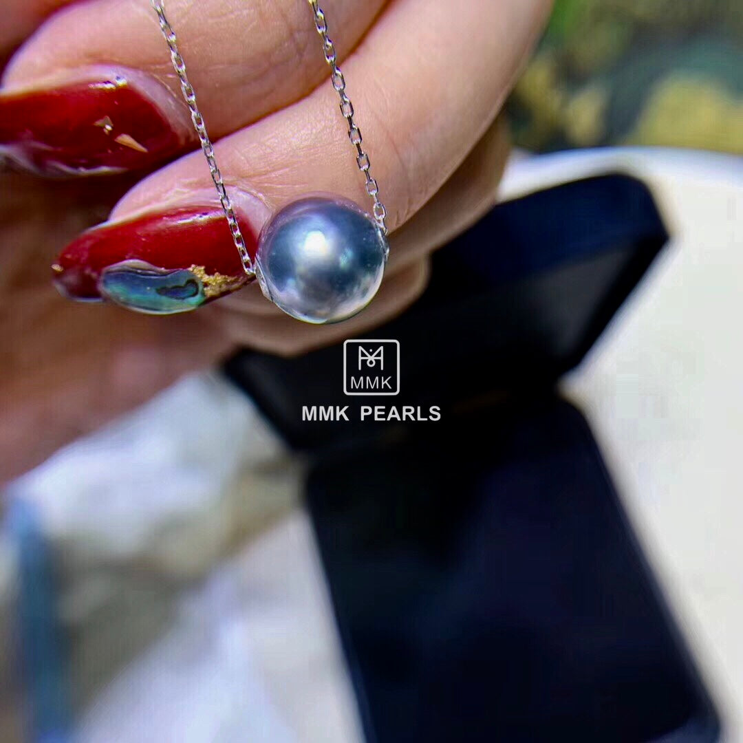 Tahitian Grey Pearl Necklace | 18K Gold | Pearl 10-11mm