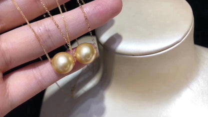 Southsea Golden Pearl Necklace | 18K Gold 11-12mm
