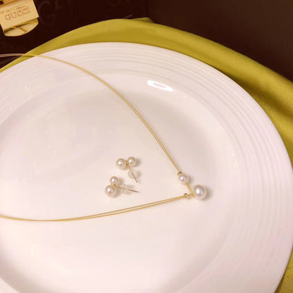 Luna Duo Pearl Set – 2-Pearl Necklace & Single Drop Earrings | 14K Gold Filled