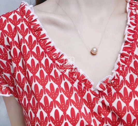 Southsea Golden Pearl Necklace | 18K Gold 11-12mm