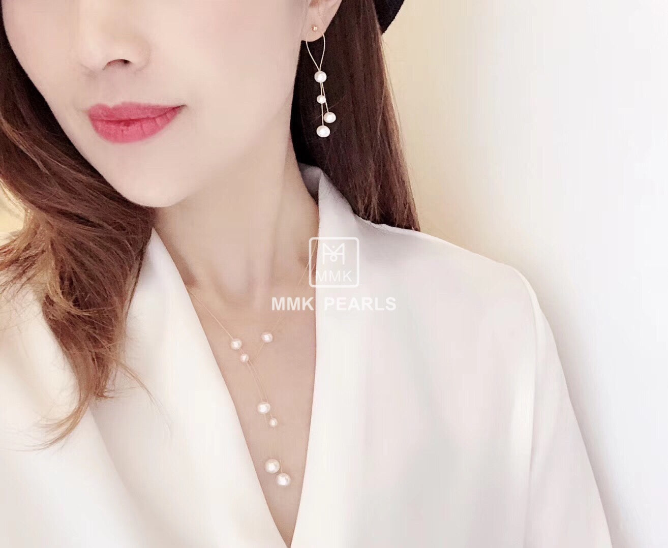 Luna Duo Pearl Set – 2-Pearl Necklace & Single Drop Earrings | 14K Gold Filled