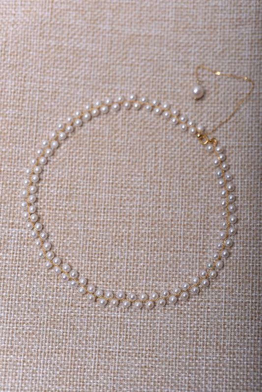 AAAAA Authentic Pearl Strand with 14k Yellow Gold (4.0–5.0mm) 