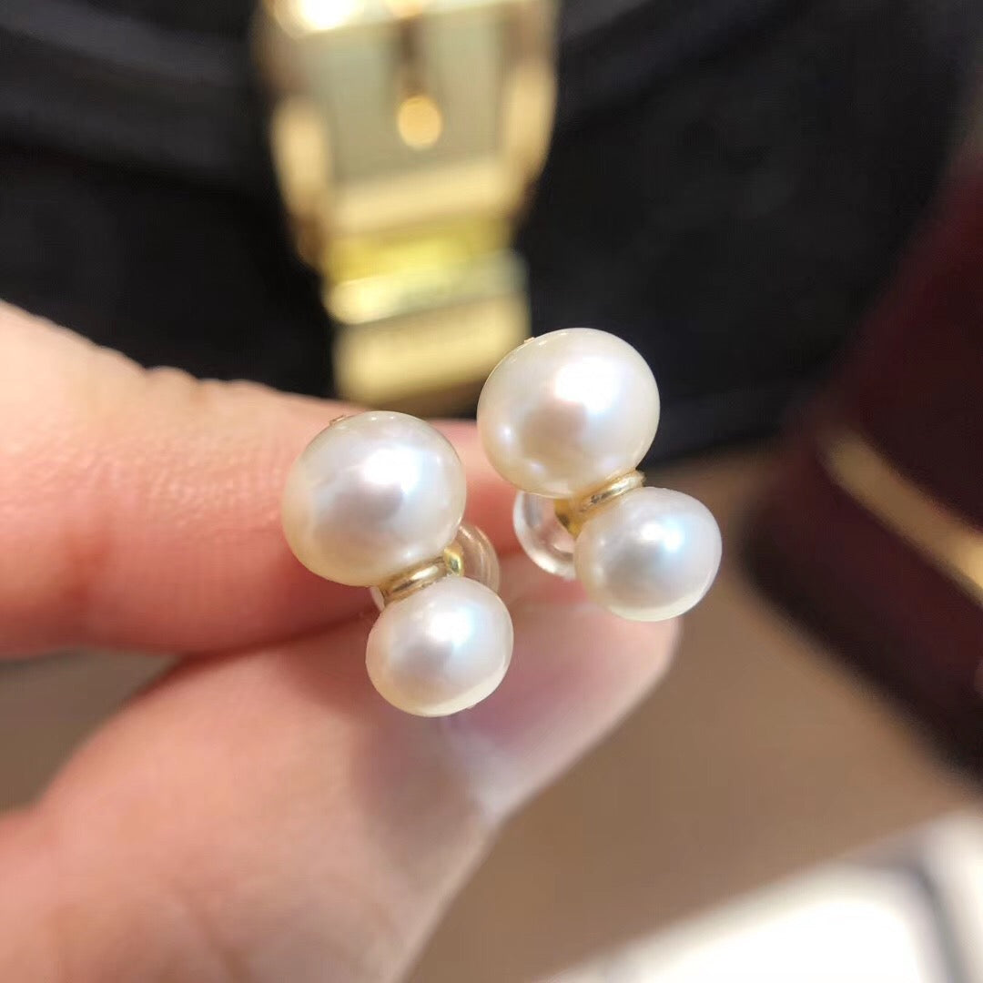 Luna Duo Pearl Set – 2-Pearl Necklace & Single Drop Earrings | 14K Gold Filled